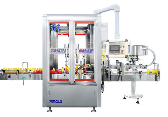 কেনা 6000 বিপিএইচ 6 হেড রোটারি ক্যাপিং মেশিন সম্পূর্ণ স্বয়ংক্রিয় অনলাইনে উৎপাদন